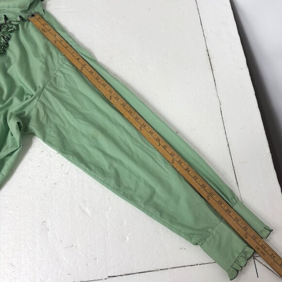 Green Ruffled Men's Shirt - Picture 8 of 8